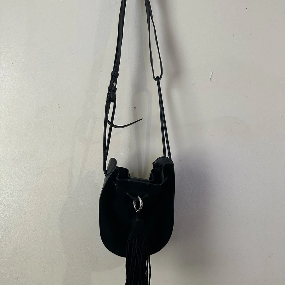 Rebecca Minkoff Black Shoulder Bag with Tassel - Picture 5 of 16